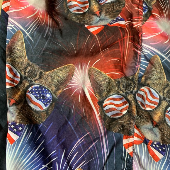 M Crazy Unique CATS & Fireworks Patriotic Shorts!! - Picture 8 of 12